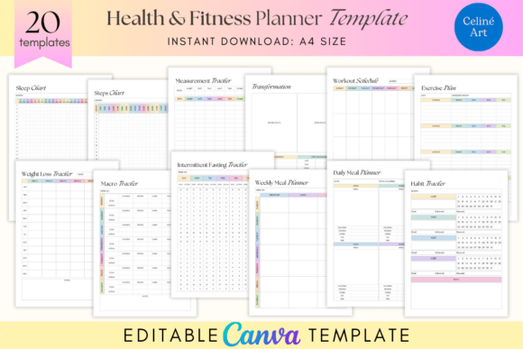Alternative view of Editable ADHD Planner KDP Templates