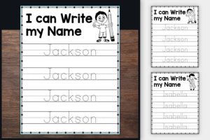 Editable Name Writing Practice Sheet