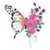 Elegant Butterfly and Roses