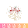 Elegant Christmas Bells Line Art