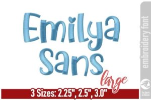 Emilya Sans Embroidery Font - Large