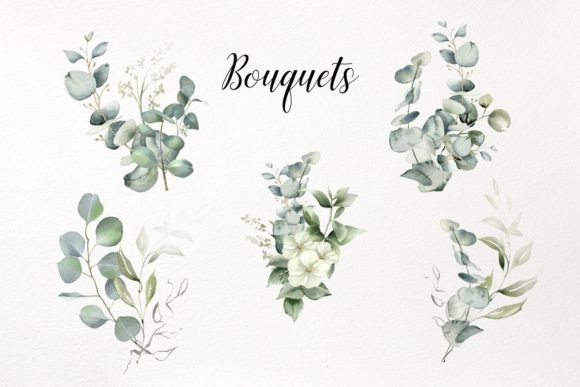Eucalyptus Clipart. Watercolor Greenery - Image 3