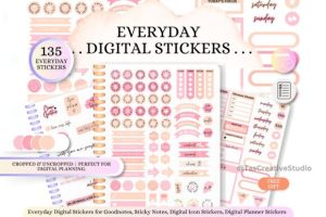 Everyday Digital Stickers Pink Set