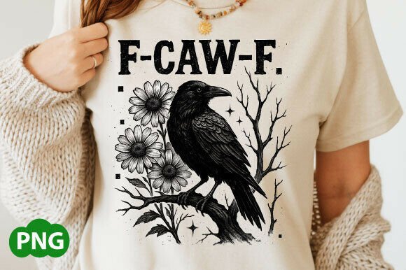 F-CAW-F Halloween Raven, Halloween PNG - Image 3