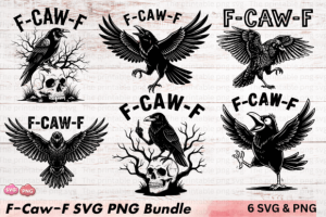 F-Caw-F SVG, F-Caw-F PNG, FcawF DTF
