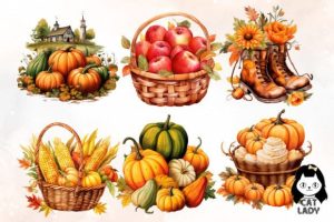 Alternative view of Fall and Thanksgiving Clipart Bundle