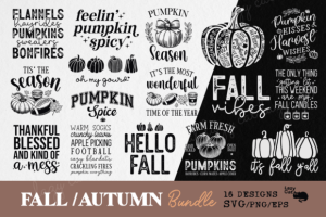Alternative view of Fall Autumn SVG PNG Bundle