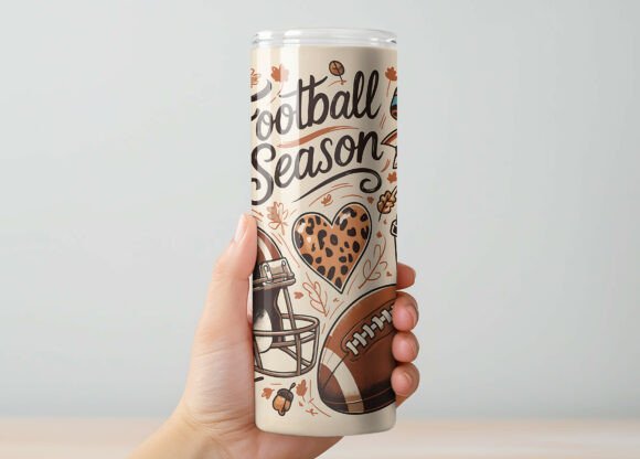 Fall Football Season 20oz Tumbler Wrap - Image 2