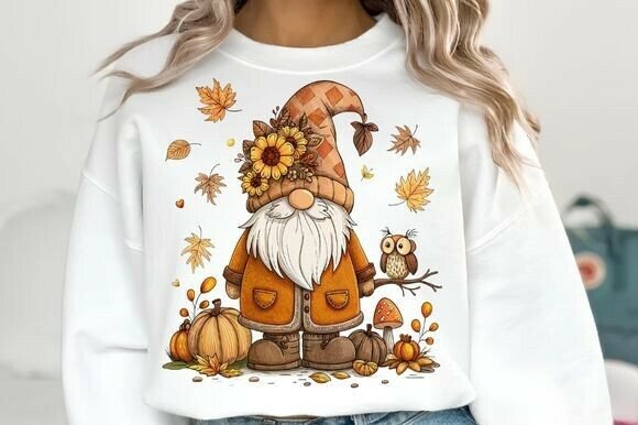 Fall Gnome Png, Retro Thanksgiving PNG - Image 3