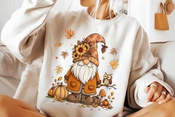 Fall Gnome Png, Retro Thanksgiving PNG - Image 5