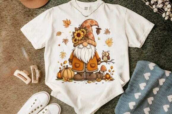 Fall Gnome Png, Retro Thanksgiving PNG - Image 6