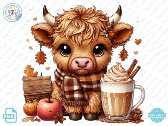 Fall Highland Cow Ghost Halloween Autumn