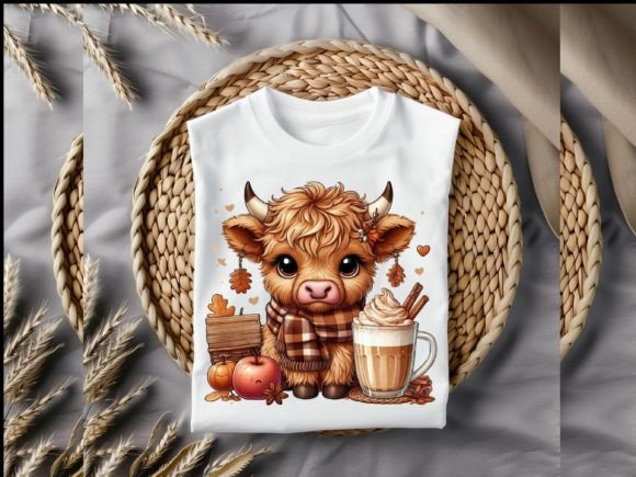 Fall Highland Cow Ghost Halloween Autumn - Image 2