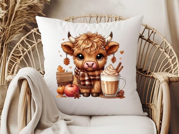 Fall Highland Cow Ghost Halloween Autumn - Image 3