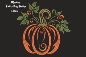 Fall Orange Pumpkin on Black