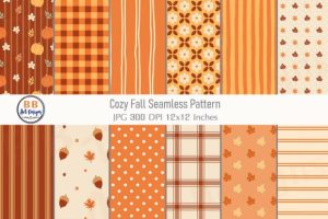 Fall Pattern Seamless Cozy Autumn Paper