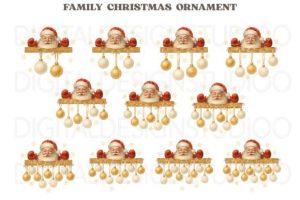 Alternative view of Family Christmas Ornament Png, Christmas