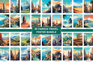 Famous Travel Places Poster Bundle