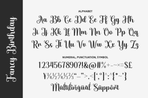 Alternative view of Fancy Birthday Font