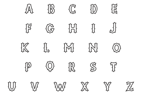 Fantasy Blackletter Embroidery Font - Image 2