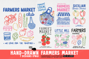 Farmers Market Hand-drawn PNG Bundle
