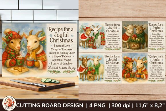 Farmhouse Christmas Animal Cutting Board - Image 3