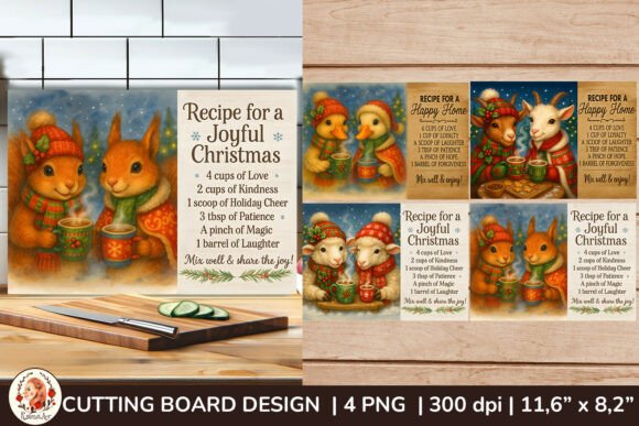 Farmhouse Christmas Animal Cutting Board - Image 5
