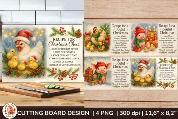 Farmhouse Christmas Animal Cutting Board - Image 8