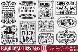 Farmhouse Christmas SVG Sign Bundle