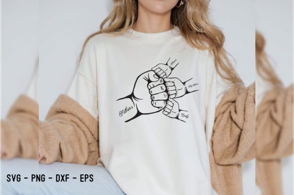 Father's Day Fist Bump Kid Hand Set SVG - Image 3