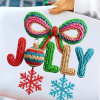 Faux Yarn Christmas Png Holly Jolly Png