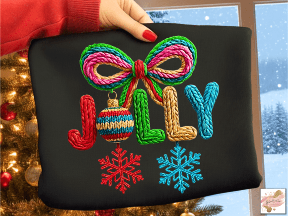 Faux Yarn Christmas Png Holly Jolly Png - Image 2