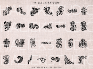 Alternative view of Filigree Procreate Stamp Brush Set