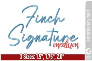 Finch Signature Embroidery Font - M