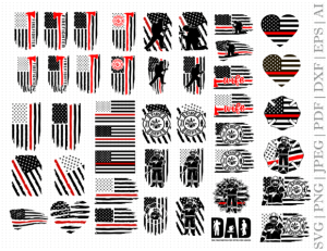 Firefighter Flag Bundle SVG