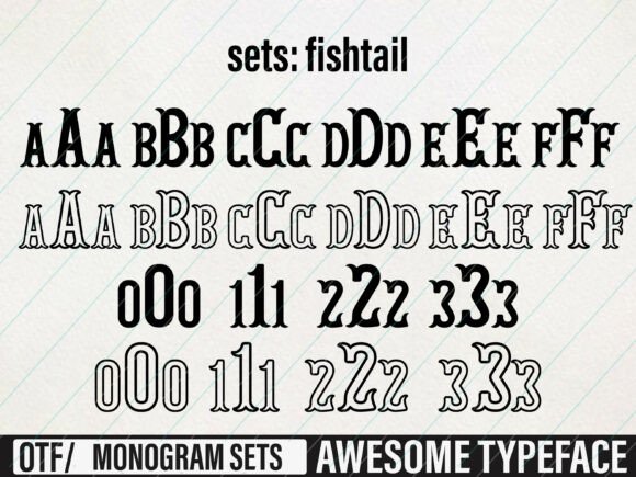 Fishtail Monogram Font - Image 4