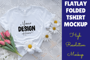 Alternative view of Flatlay Folded T-shirt Mockups Bundle