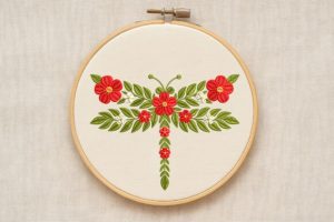 Alternative view of Floral Dragonfly with Red Flowers