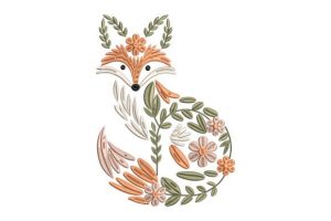 Floral Fox Embroidery