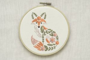 Alternative view of Floral Fox Embroidery