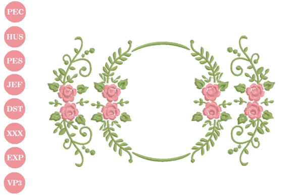 Floral Frame Embroidery Design | Rose - Image 3