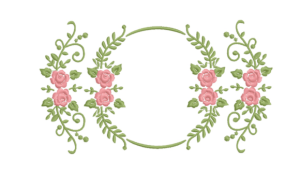 Floral Frame Embroidery Design | Rose