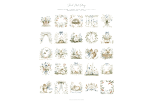 Alternative view of Floral Nest Cottage Clipart Bundle