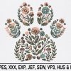 Floral Paw Print Dog Paw Embroidery