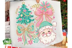 Floral Preppy Christmas Coquette PNG