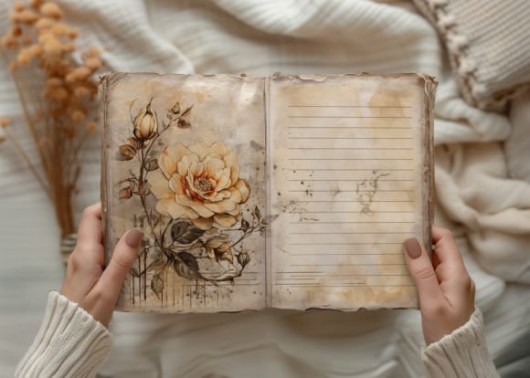 Flower Shabby Chic Junk Journal Paper - Image 2