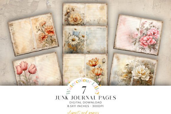 Flower Shabby Chic Junk Journal Paper - Image 4