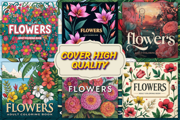 Flowers Adult Coloring Book - Image 4