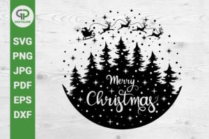 Flying Santa SVG, Merry Christmas SVG