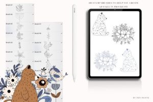 Alternative view of Folk Art Procreate Stamp Brushes